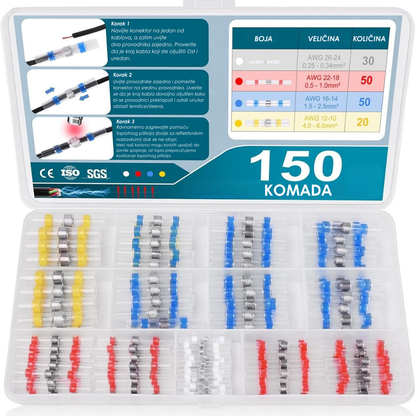 Termoskupljajući Konektori set (150 Kom)