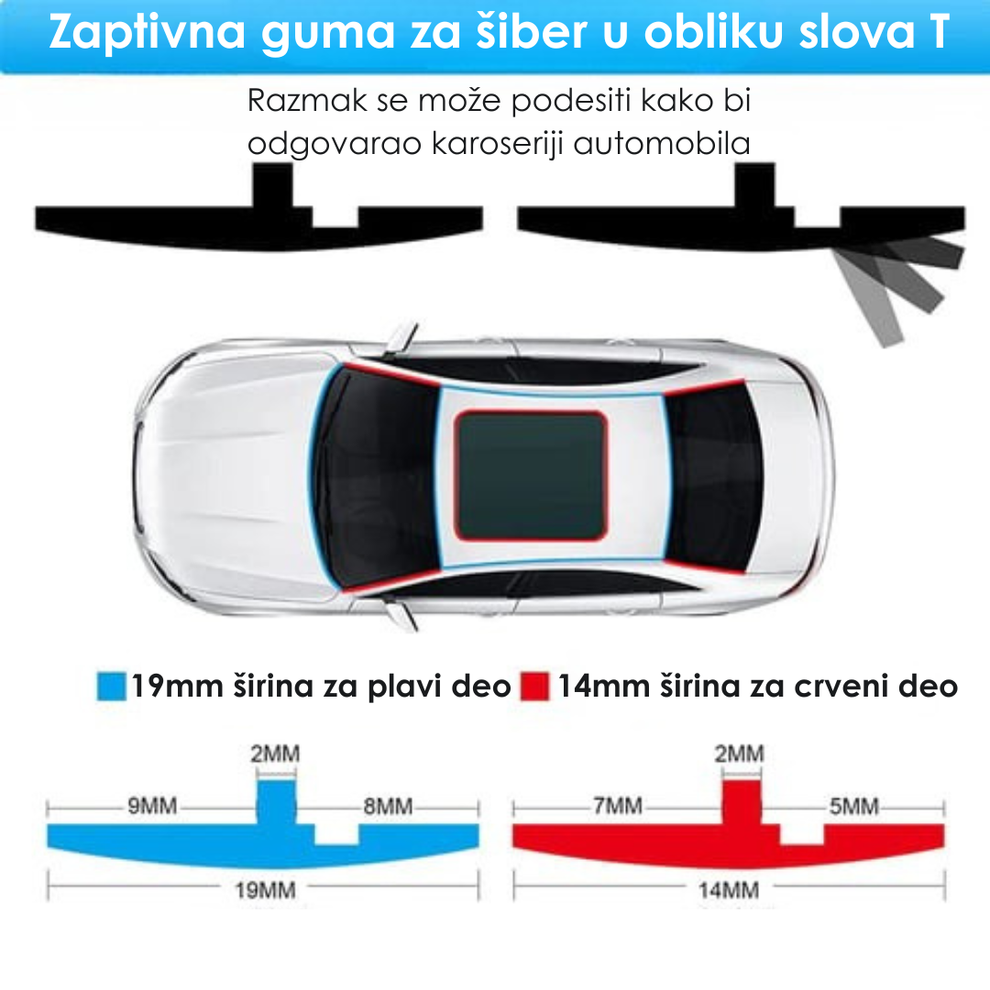 Traka za zapitivanje stakla automobila 3 metra