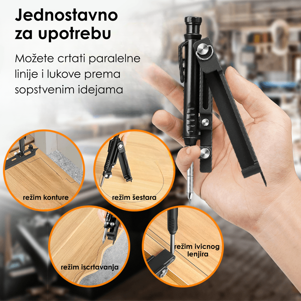 Multifunkcionalni alat za građevinsku olovku