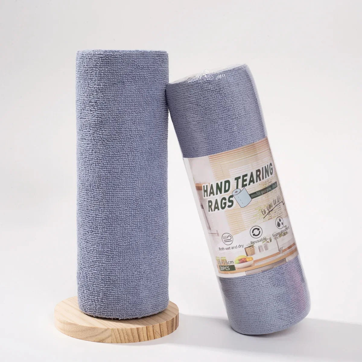 Reusable Washable Towels, Disposable Dish Rag Roll, Microfiber Cloths for Kitchen, Hand Tear Cleaning Wipes Set